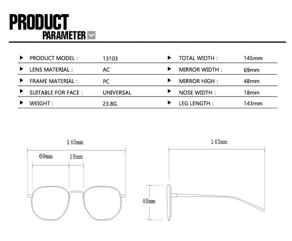 European And American Double Beam Small Frame Sunglasses All-matching